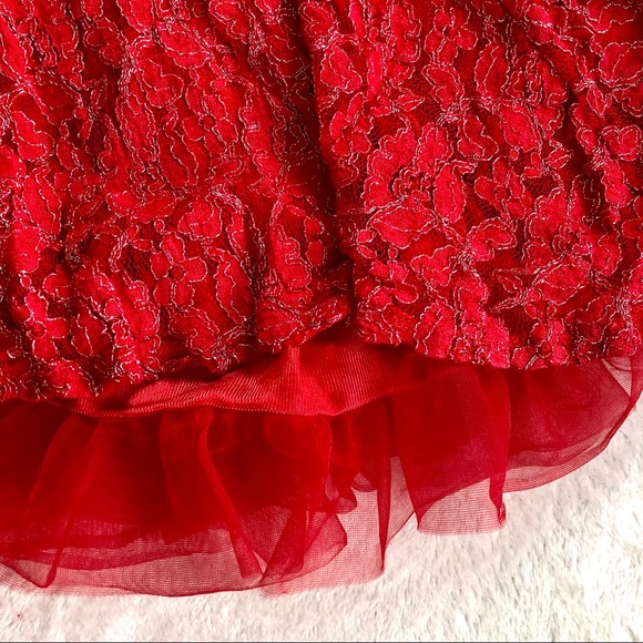 SOLD✖️Girls Red & Silver Lace Tutu Dress || Size 5 - Picture 5 of 7
